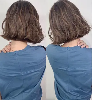 セミロング カラー _WHITE 高槻のヘアスタイル