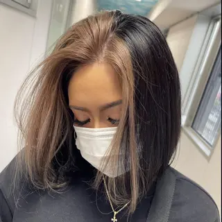 ショート カラー ヘアアレンジ 松井那津子 /ハイライトブリーチのヘアスタイル