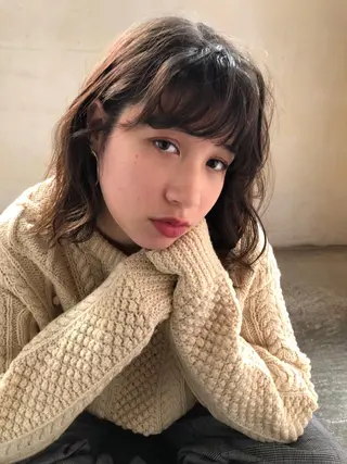 ミディアム カラー パーマ emme エミィ/立川のヘアスタイル