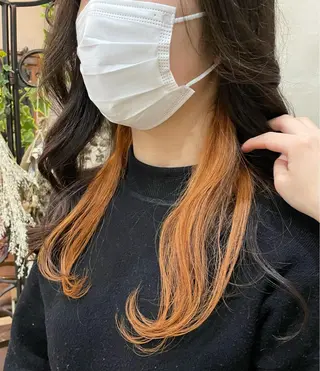 ロング カラー 【ピンク/韓国ヘア/ ヘアセット】亜海のヘアスタイル