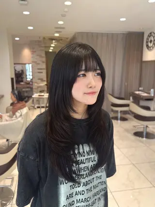 ミディアム カラー 菊池 遼/透明感 /韓国レイヤー/艶感のヘアスタイル