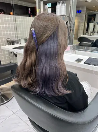 ロング カラー ヘアアレンジ neon hair所属・🩵 JURI🩵のヘアスタイル