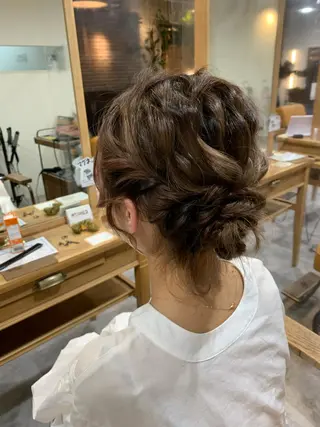 ミディアム ヘアアレンジ ピンクカラー/ mana🎀のヘアスタイル
