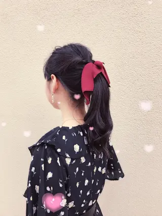 セミロング ヘアアレンジ 艶カラー asukaのヘアスタイル