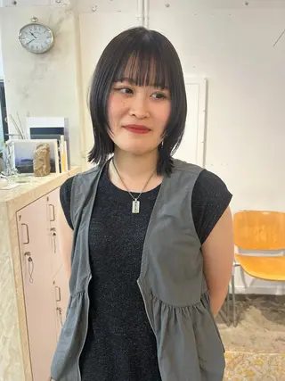 ミディアム カラー 原 瑞希のヘアスタイル