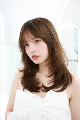 ロング 立川駅/ワンカラー ブリーチなしカラー/のヘアスタイル