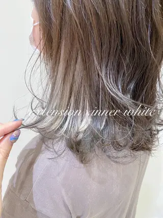 ミディアム 横浜🍒ルーツカラー エクステ／RIEのヘアスタイル