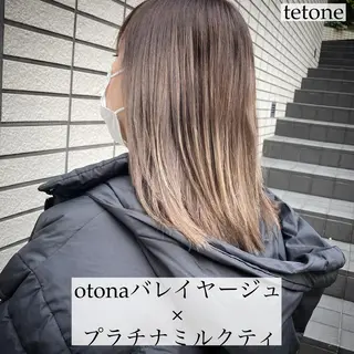 ミディアム カラー テトネ タカシのヘアスタイル