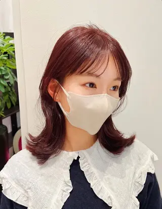 セミロング カラー k-two あべのキューズモール所属・k-two 天王寺♡ honokaのヘアスタイル