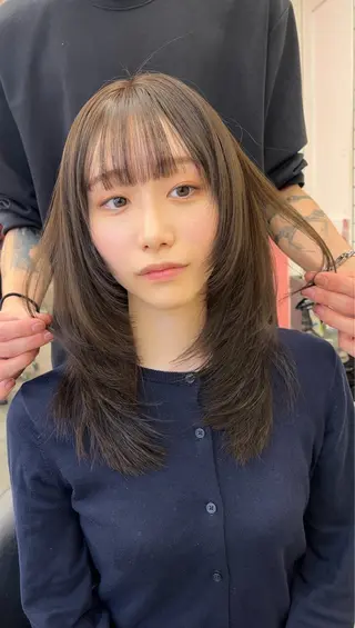 ロング カラー 山崎/ボブ縮毛矯正 レイヤー髪質改善のヘアスタイル