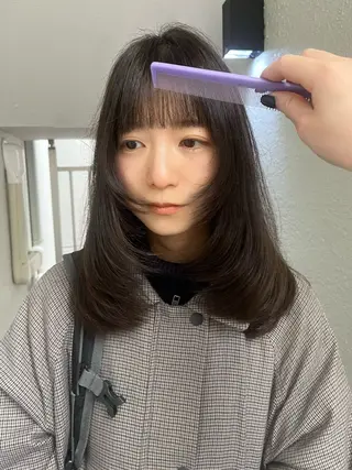 セミロング カラー 似合わせイメチェン/ 顔周り/ののかのヘアスタイル