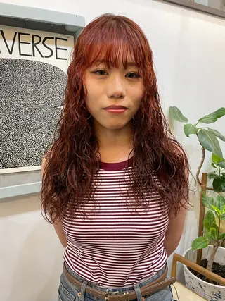 ロング カラー パーマ 金尾 凜のヘアスタイル