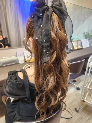 ロング ヘアアレンジ サロンソレイユ(マツ エク/ヘアセット)のヘアスタイル