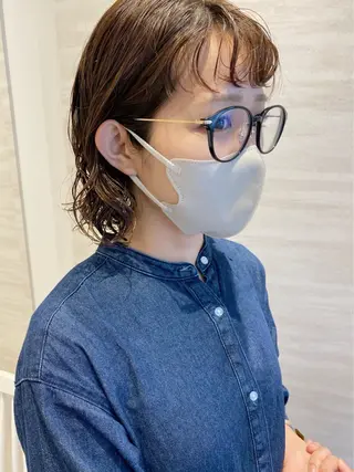 ミディアム パーマ F． 梅田/ボブ/パーマのヘアスタイル