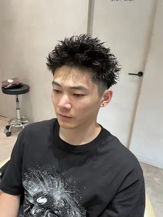 ショート パーマ メンズ heavenly by HAVANA新宿所属・メンズショート/ピン パーマ/新宿/フウガのヘアスタイル