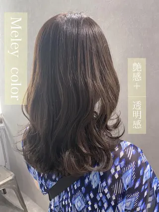 セミロング カラー 🥇ブリーチ無し 透明感🥇佐藤のヘアスタイル