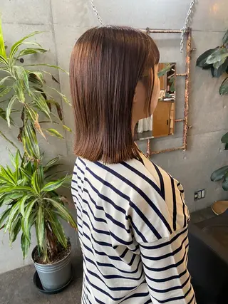 ミディアム カラー パーマ ヘアアレンジ モリモト サナのヘアスタイル