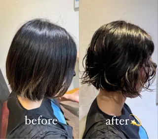 ショート パーマ opsia所属・艶カラー×レイヤー Natsumiのヘアスタイル