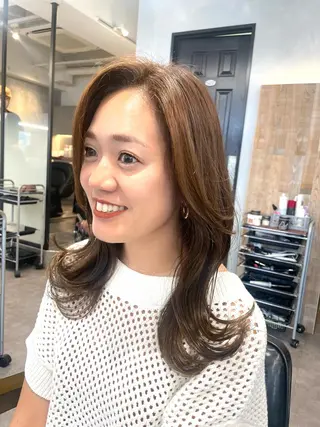 ミディアム カラー 色気レイヤー& ショートはお任せ🌟のヘアスタイル