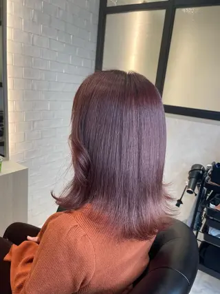 ミディアム カラー &chaLme   心斎橋所属・emi/髪質改善/ 韓国風/艶カラーのヘアスタイル