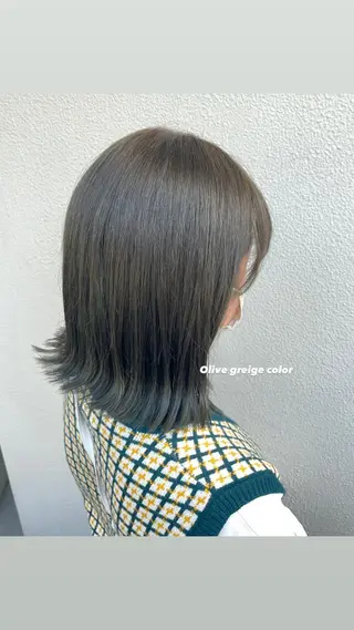 ミディアム カラー パーマ ヘアアレンジ メンズ キッズ ネイル マツエク・マツパ 透明感カラー・レイヤ ー🎀amika🎀のヘアスタイル