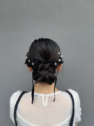 セミロング 松井凜花𐙚𓍯 ヘアアレンジ/ツヤ髪のヘアスタイル