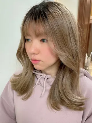 ミディアム カラー ヘアアレンジ maoブリーチ無し 似合わせカラーのヘアスタイル