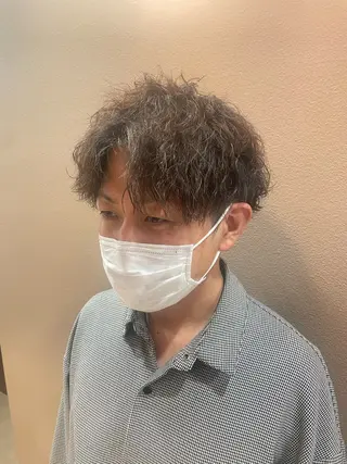 パーマ メンズ 暖色/ブリーチ/メン ズパーマ/ﾐﾜﾁｶｺのヘアスタイル