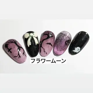 ネイル フラワー ムーンのネイルデザイン