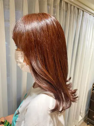 セミロング カラー ヘアアレンジ ハイトーンピンク🍑 ブリーチ🍑RINAのヘアスタイル