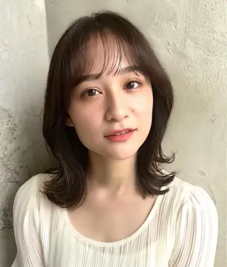 ミディアム カラー 🧡くびれヘア/前髪 顔周り🧡久原結衣のヘアスタイル