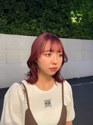 ミディアム カラー 🦄垢抜けボブ特化× 暖色カラー未来🦄のヘアスタイル