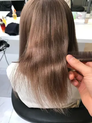 ミディアム カラー ブリーチ縮毛矯正 /髪質改善/KEIのヘアスタイル