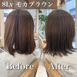 ミディアム カラー ブリーチなし✨艶髪 カラー𓃲YAGIのヘアスタイル