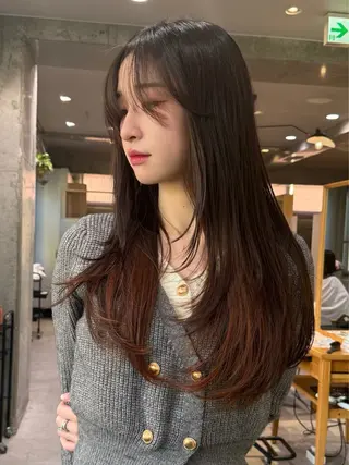 ロング ダン/メンズ/ 顔周り×透明感カラーのヘアスタイル