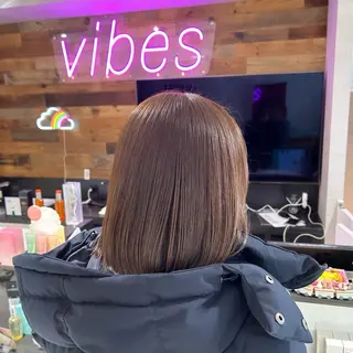 ミディアム カラー ちさと/メンズ ショート/縮毛矯正のヘアスタイル