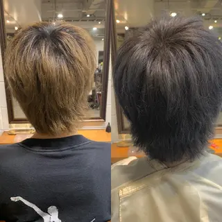 カラー メンズ ショート🌼パーマ 本間正子のヘアスタイル