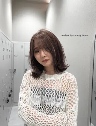 ミディアム カラー バレイヤージュ/ヘア アレンジ/shionのヘアスタイル