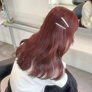 ロング カラー メンズ 💗愛され暖色💗 ピンク/レッド💗のヘアスタイル