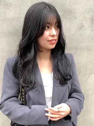 ロング カラー ✨コテ巻き風パーマ ✨川合佑哉のヘアスタイル