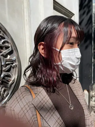 セミロング カラー stair:case 武蔵小杉店所属・艶カラーリスト 牛込萌香のヘアスタイル