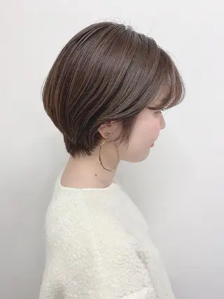 ショート カラー 色白に見える暗髪 梅田・増田のヘアスタイル