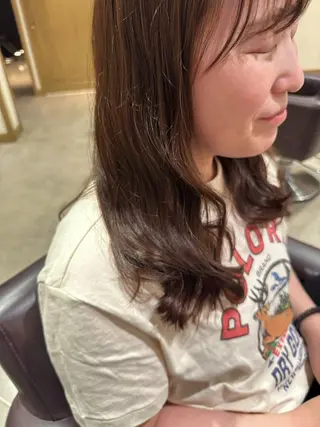 ミディアム 韓国風ﾊﾟｰﾏ❁﻿ fu-ka❁艶ｶﾗｰのヘアスタイル