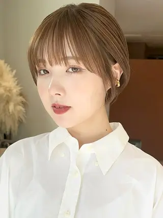 ショート カラー パーマ 👑ショート/ボブ /銀座/ニシオカ👑のヘアスタイル