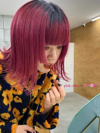 ミディアム カラー 谷口 瑠愛のヘアスタイル