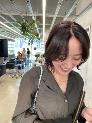 ミディアム カラー 似合わせカット レイヤー/ボブのヘアスタイル