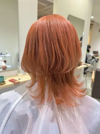 セミロング カラー ヘアアレンジ Design Color🐰アユミのヘアスタイル