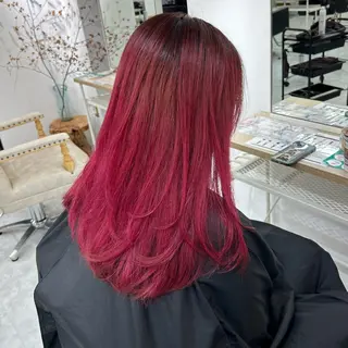 セミロング カラー 🥀YUIHA🥀 テザインカラー♥のヘアスタイル