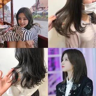 ミディアム カラー 大迫 江梨のヘアスタイル