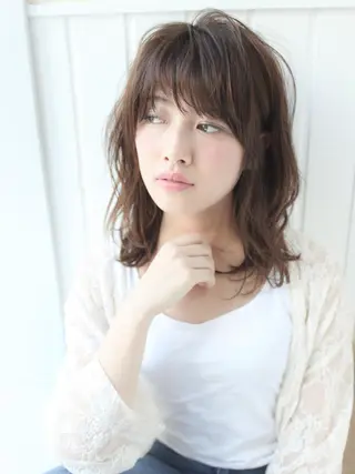 ミディアム カラー パーマ×ウルフカット koya☆のヘアスタイル